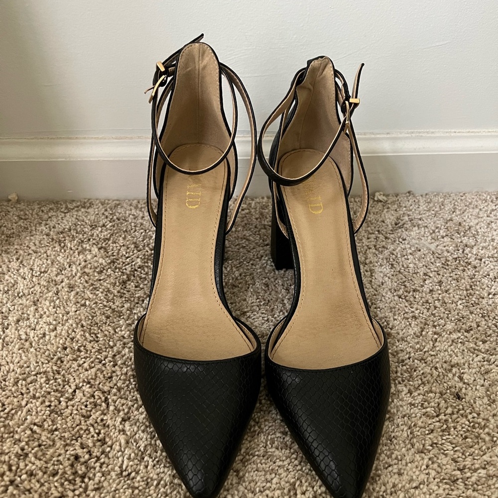 Black Croc Heels